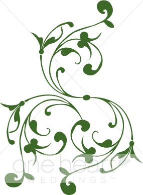 Green Spiral Flourish Clipart