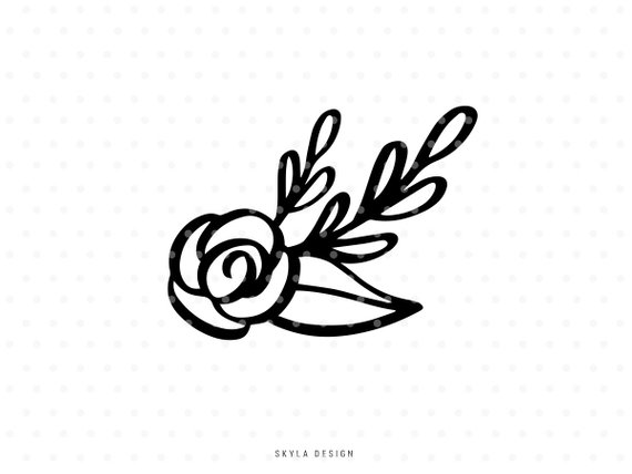Rose Floral svg cutfile flourish clipart for cricut and