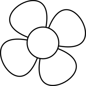 Flower black and white simple flower clipart black and white