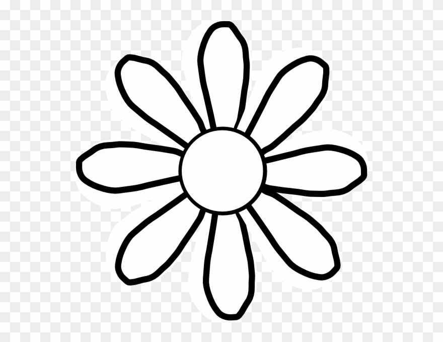 flower clipart black and white cartoon