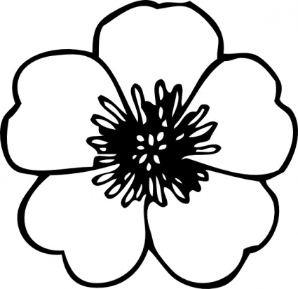 Free Black And White Cartoon Flowers, Download Free Clip Art