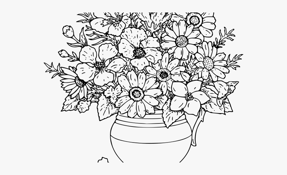 Picture #14892 - Flower Bouquet Clipart Black And White. 