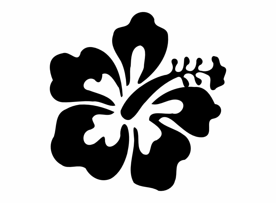 Svg Royalty Free Download Hawaiian Flower Clipart Black