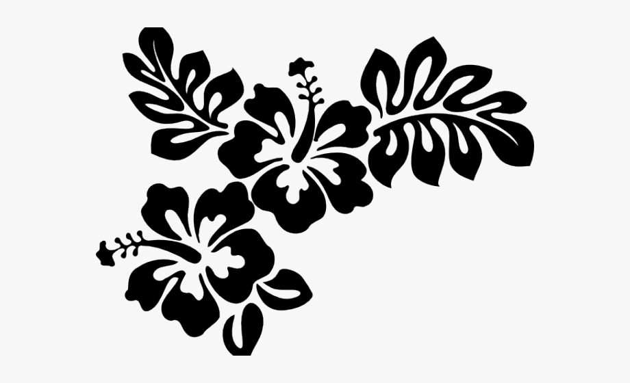 Hibiscus Clipart Black And White