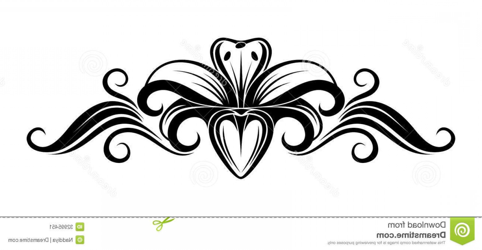 flower clipart black and white lily