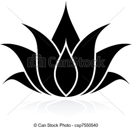 Black white lotus flowers free clip art