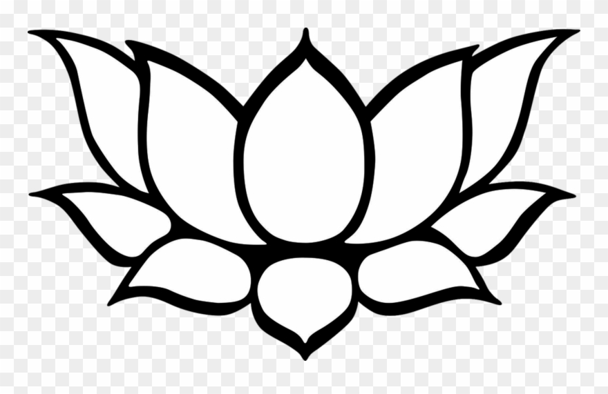 flower clipart black and white lotus