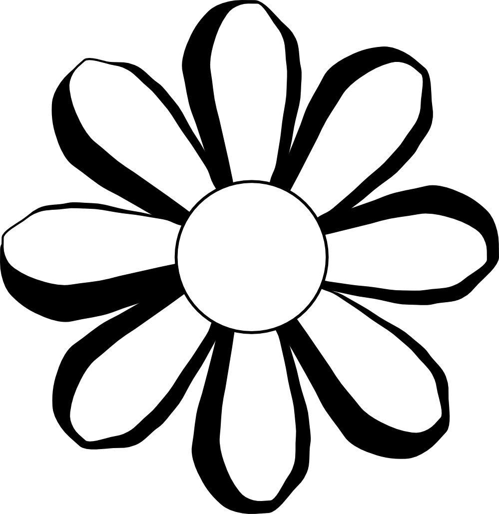 Free Black And White Flower Outline, Download Free Clip Art