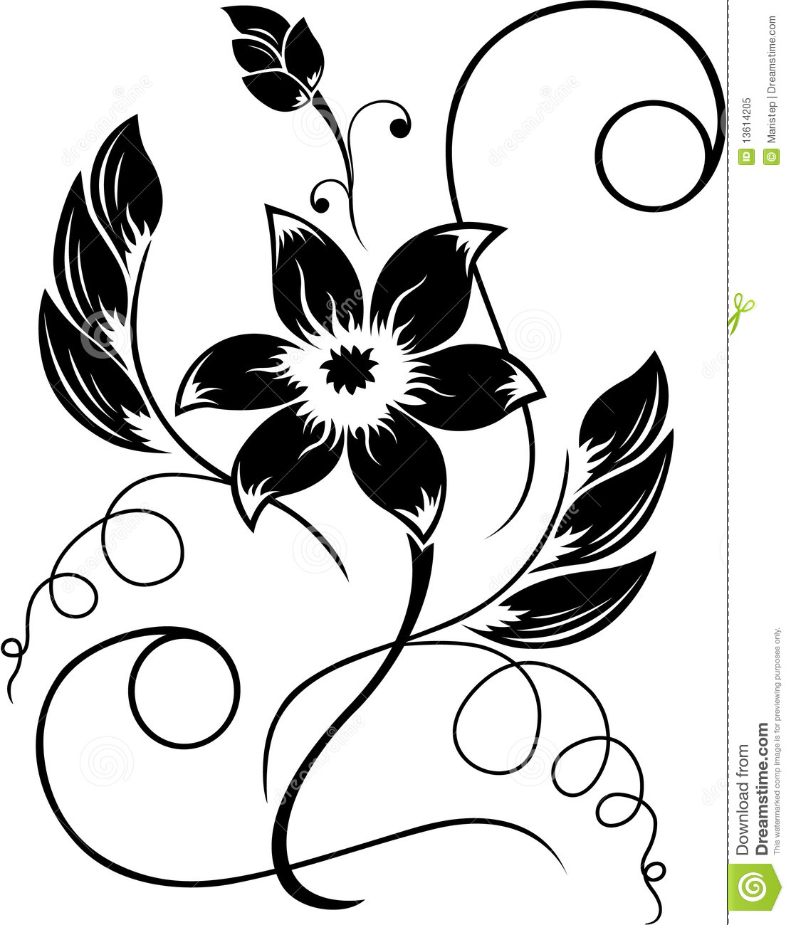 Flower black white.
