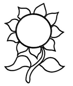 Sun Flower Clipart Black And White