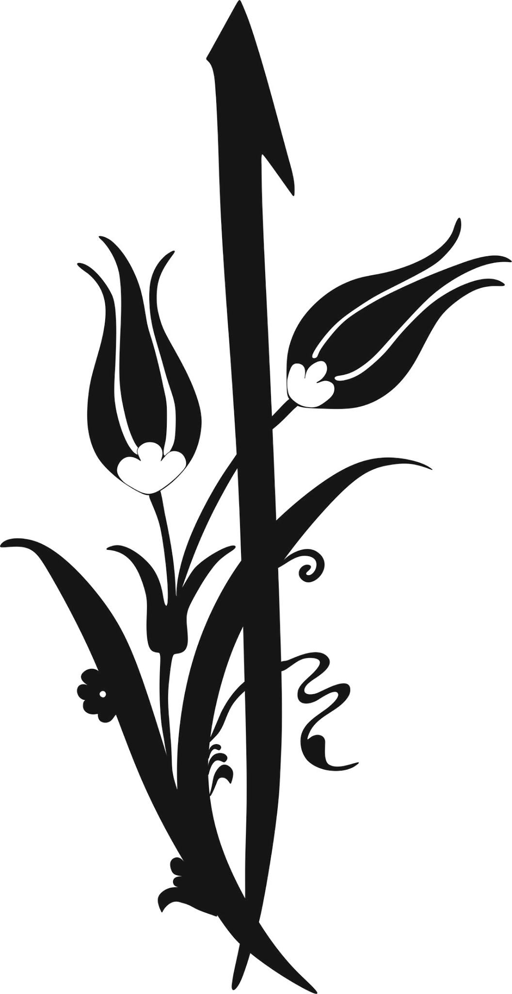 Black And White Flower Clipart Vector jpg Image Free