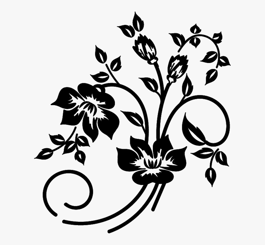 Flower vector black.