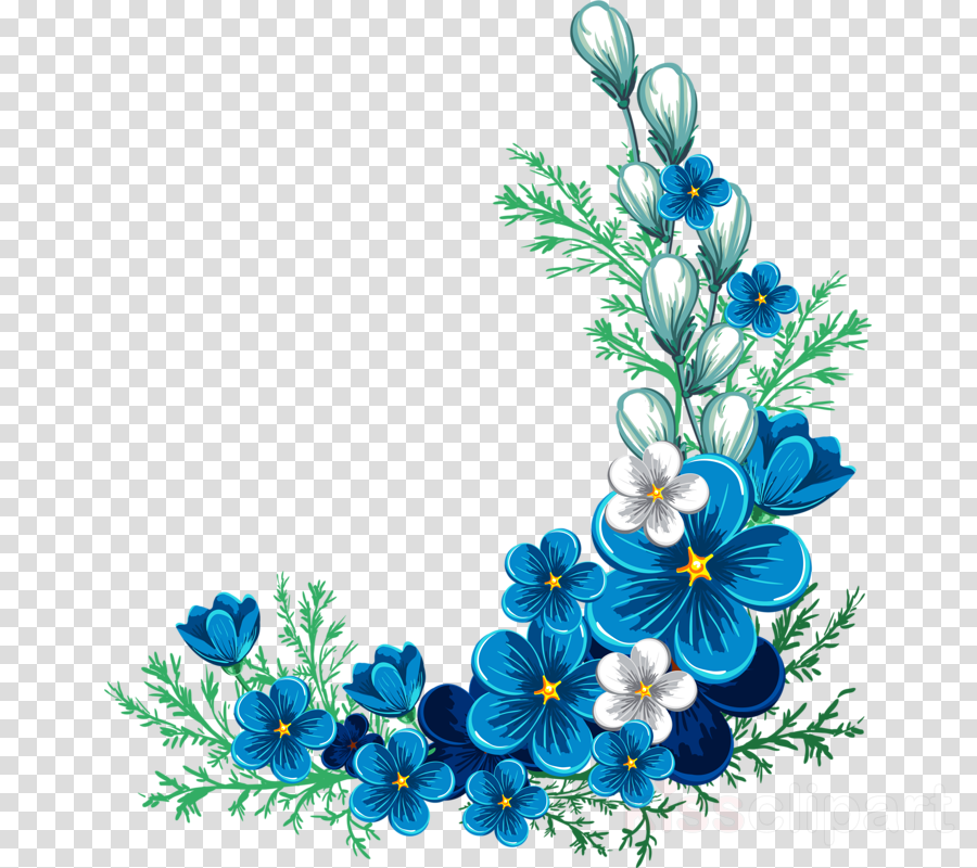 Blue flower borders.