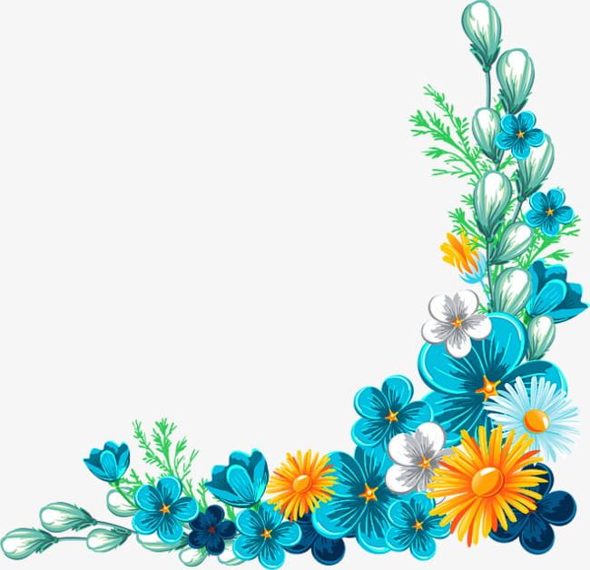 Blue Fancy Flower Border Texture PNG, Clipart, Blue, Blue