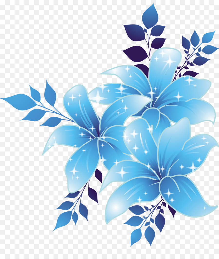PNG Flower Border Blue Floral Design Flower Clipart download