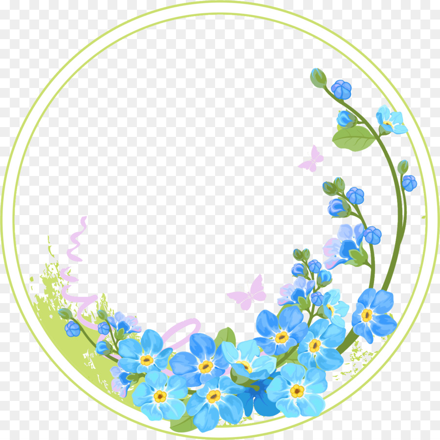 Blue Flower Borders And Frames clipart