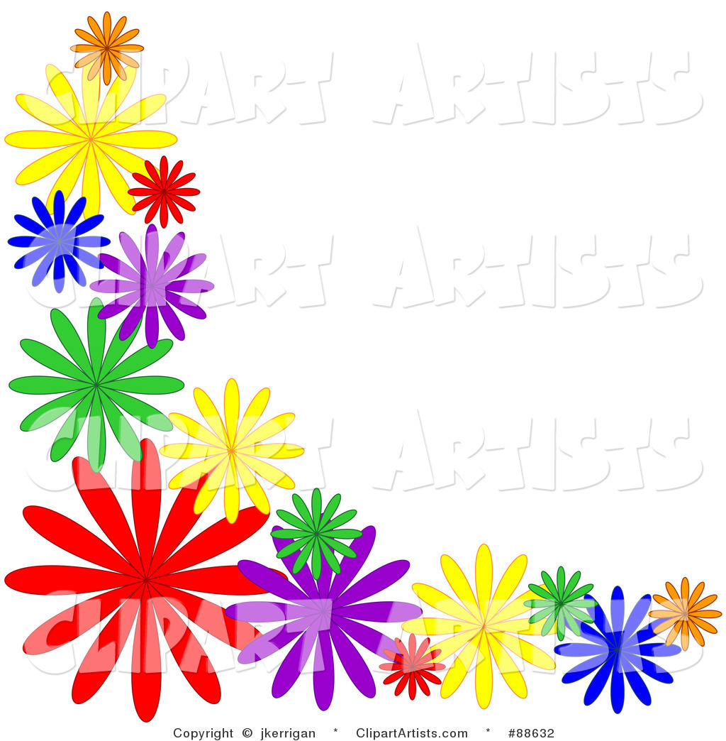 flower clipart border colorful