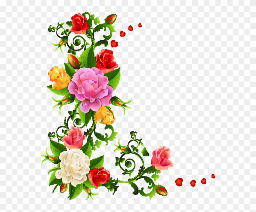 flower clipart border colorful