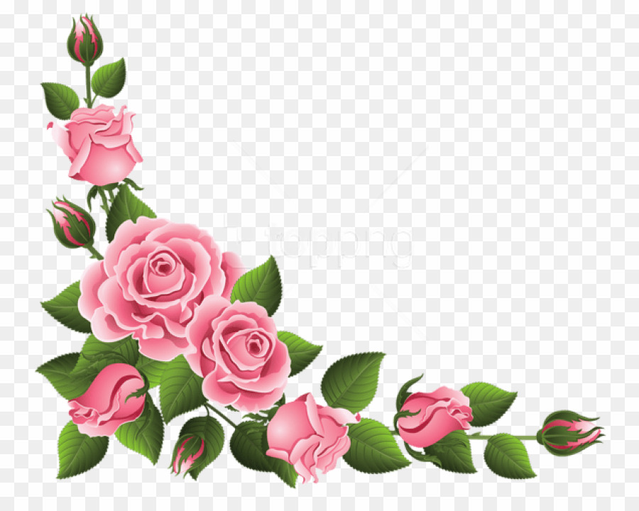 Corner Flower Border PNG Rose Flower Clipart download