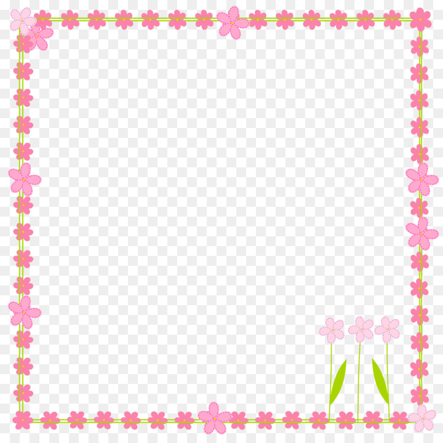 Pink Flower Border clipart