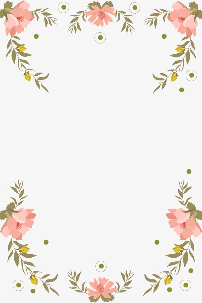 Pink Fresh Hand Painted Floral Border Design, Pink, Green