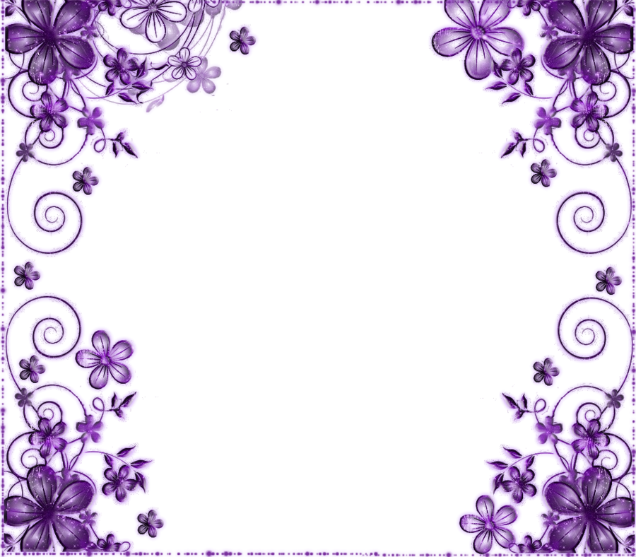 flower clipart border purple