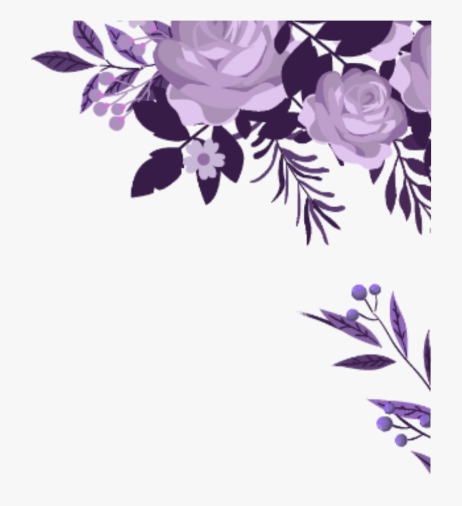 flower clipart border purple