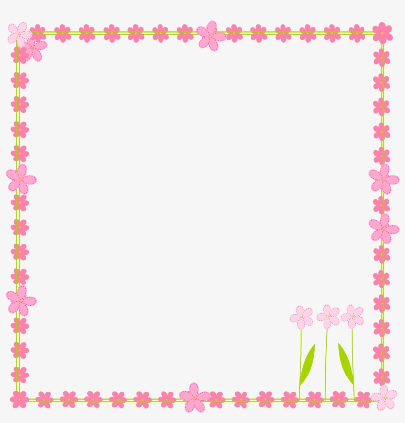 Pink Flower Border Clip Art