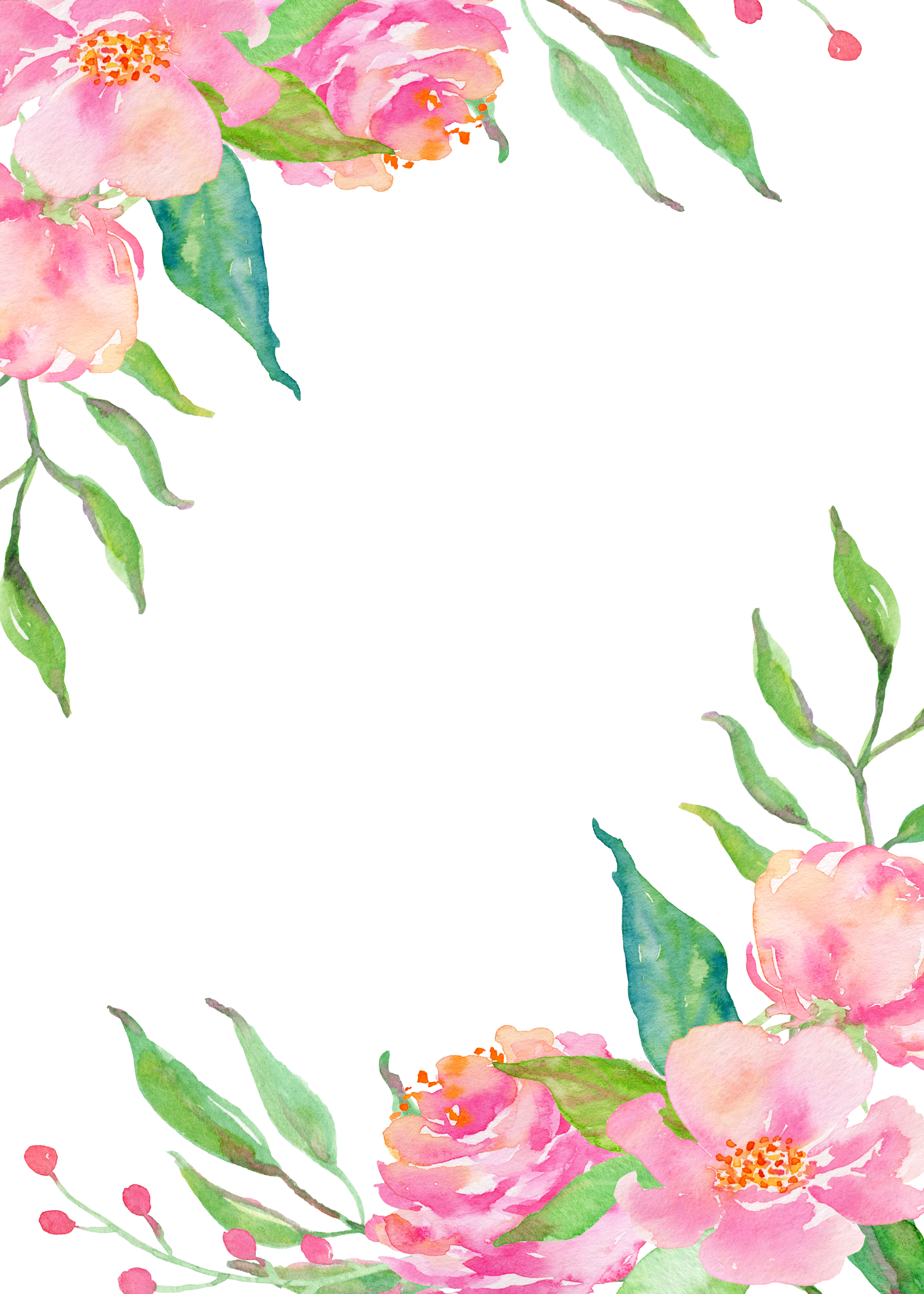 Pink flower borders png download