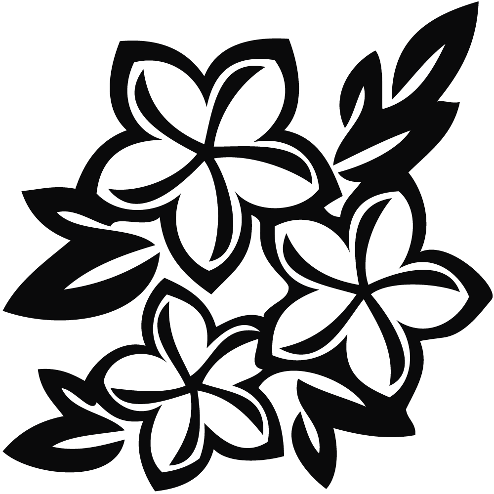 Flowers Clipart Black And White Hawaiian Flowers