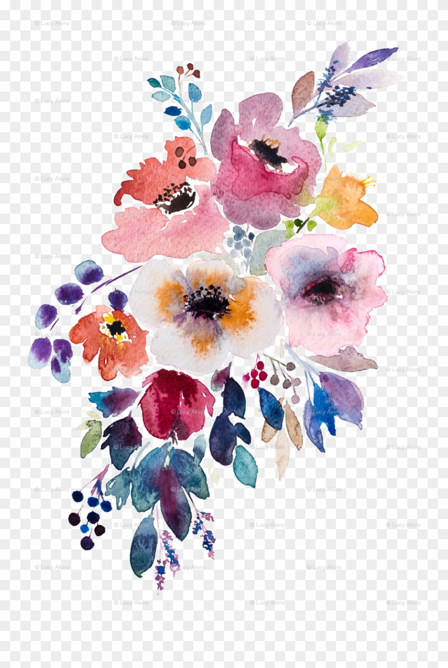 Floral watercolor png.