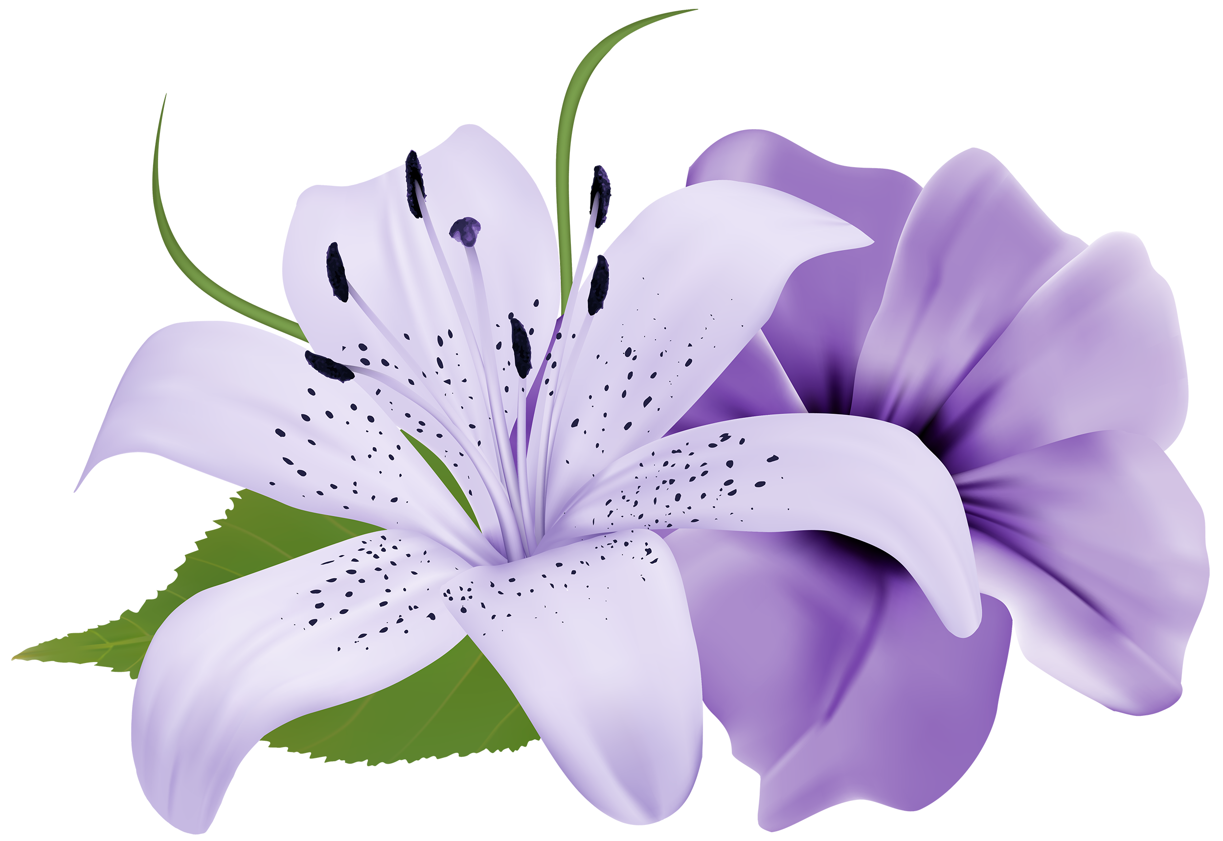 Purple deco flowers.