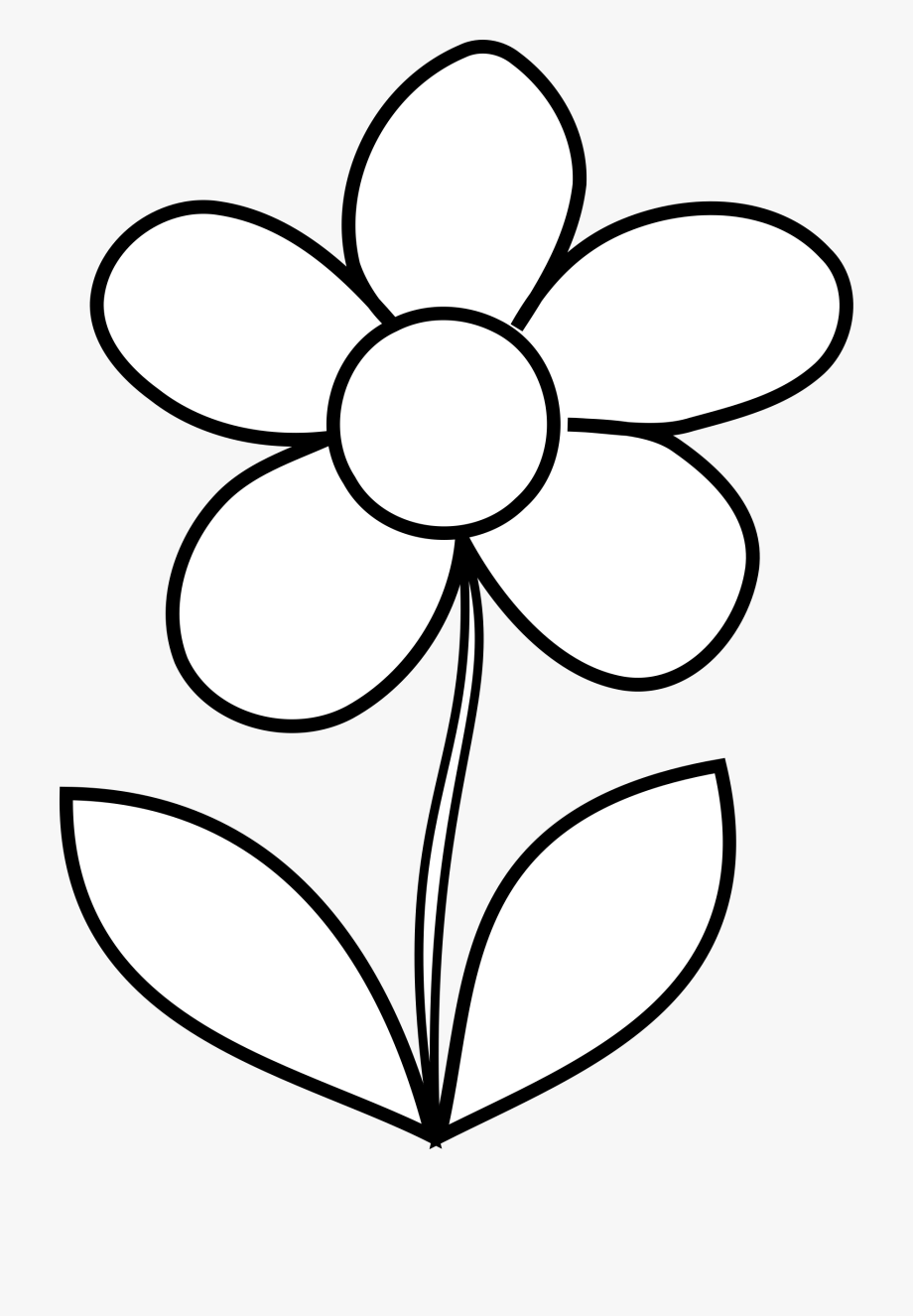 Flower Black And White Clipart Simple