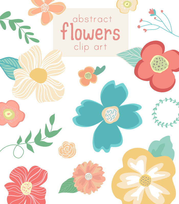 Abstract Cute Flower Vector Clip Art