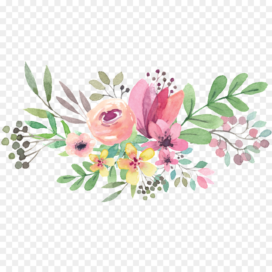 Watercolor flower background.
