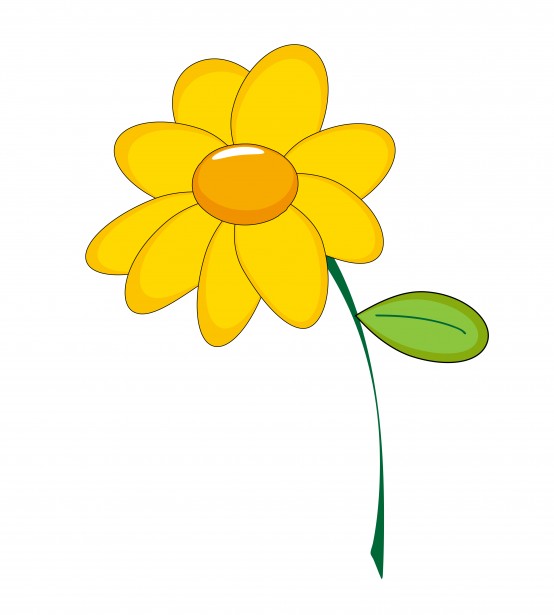 Yellow flower clipart.
