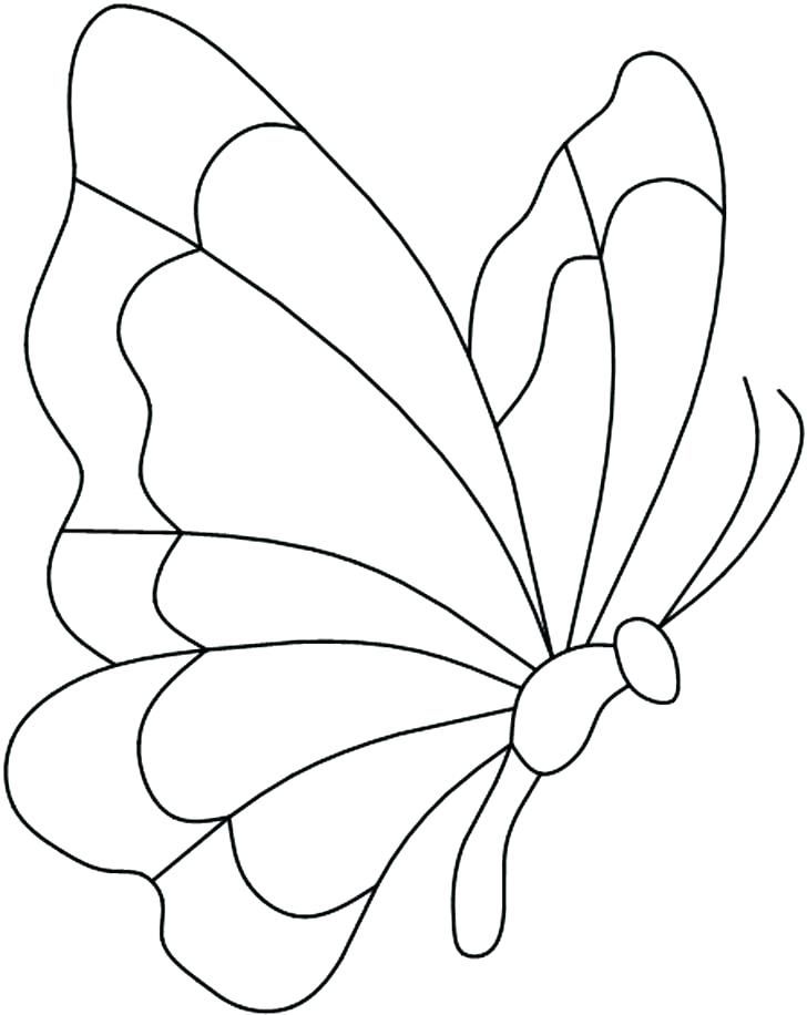 Simple flower outline clip art kids coloring butterfly