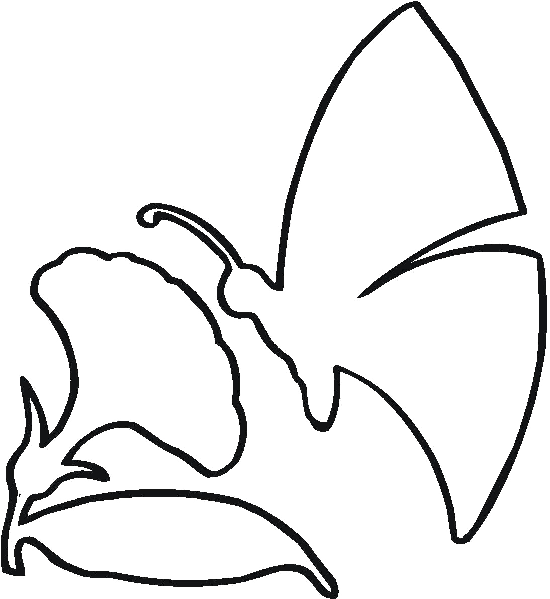 Butterfly outline clipart.