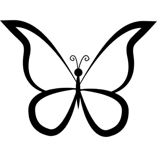 flower outline clipart butterfly