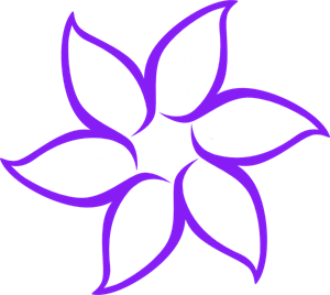 Purple flower outline.