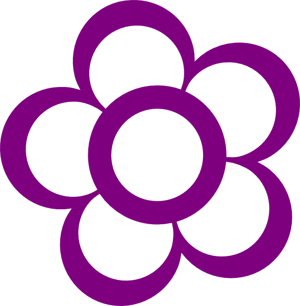 Purple Flower Outline Clip Art at Clker