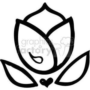 Black and white rose outline clipart