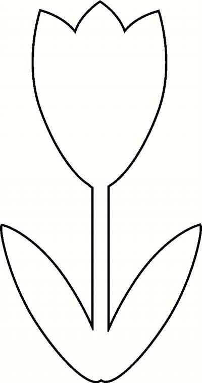 Tulip flower outline clipart image