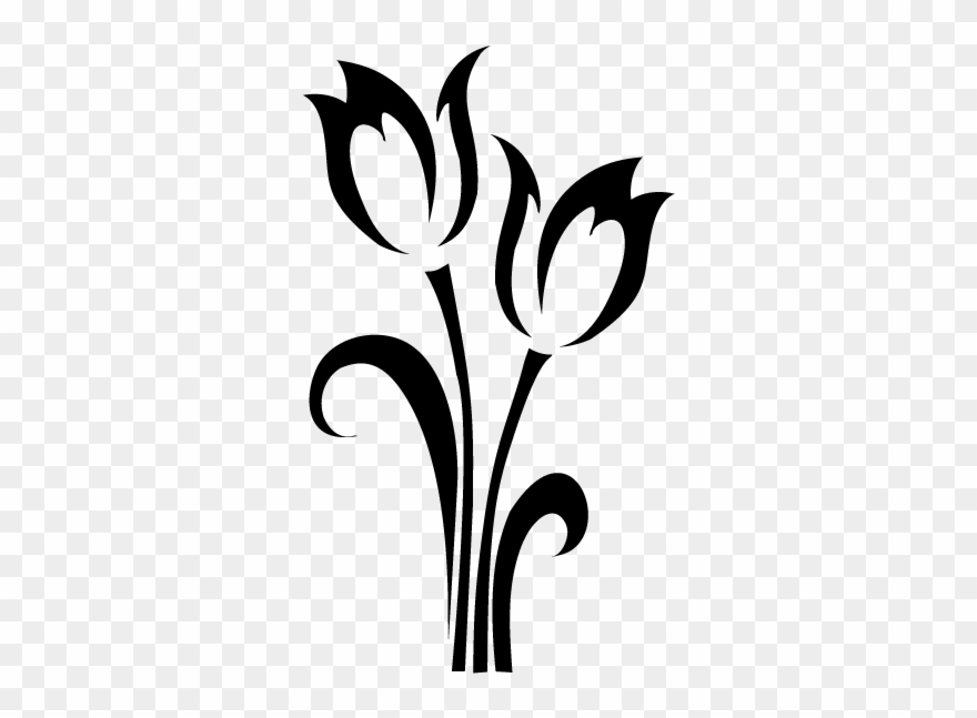 Tulip drawing outline.