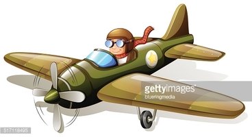 Vintage Flugzeug MIT Pilot stock