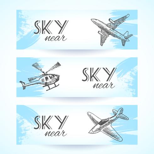 Flugzeug Icons Banner Skizze