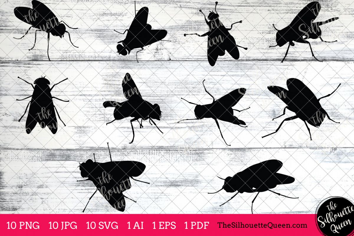 Fly silhouettes clipart.