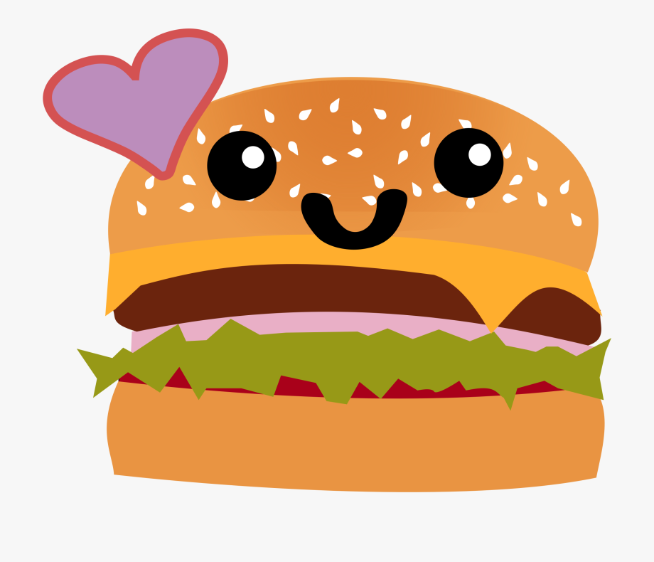 Hamburger clipart cute.