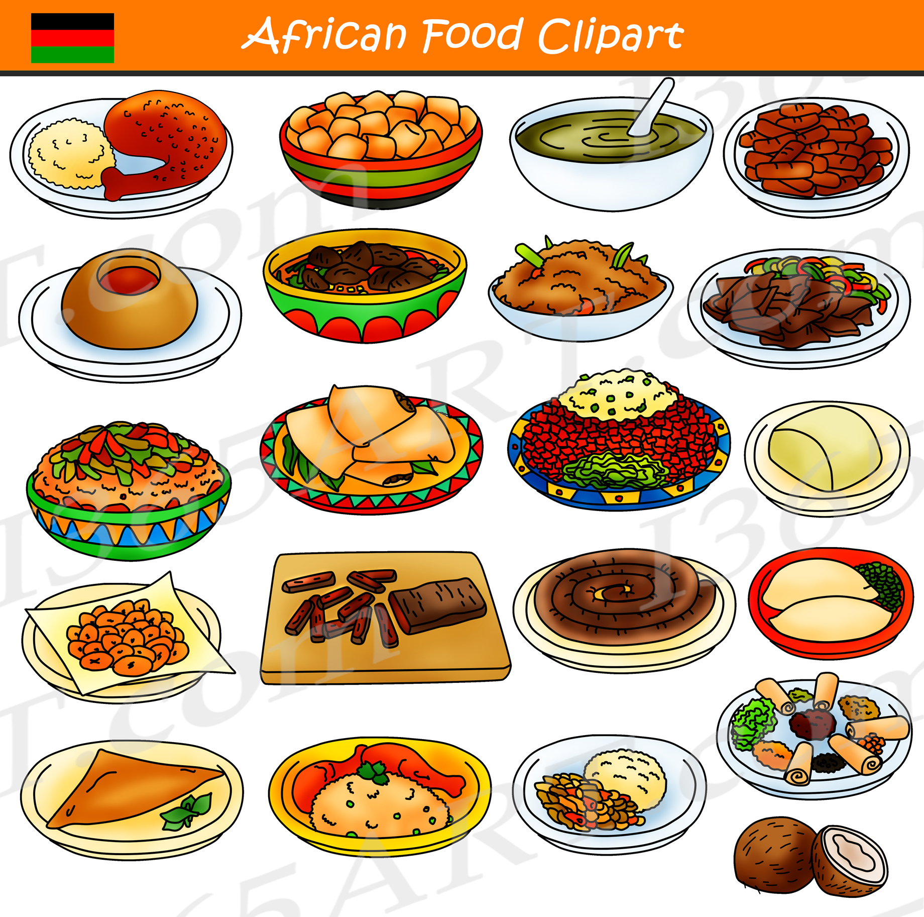 African food clipart.