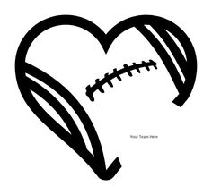 Heart football clipart black and white